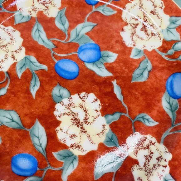 PTS international Interiors PROVENCE Fruit Leaves Porcelain Salad Plates Set 2 - Picture 8 of 16